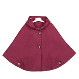 Girls Carseat Capes Poncho Jackets Hoodie Burgundy Color Spring Autumn Winter Christmas Outwears