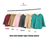 Girls Hoodie Carseat Capes Poncho Khaki Color Spring Autumn Winter Christmas Jacket Outwear