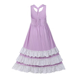 Girls Ruffles Maxi Dress Sundress Lavender Color - everprincess