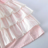 Girls Ruffles Maxi Dress Lace Lace Fly Sleeve Princess Dress - everprincess